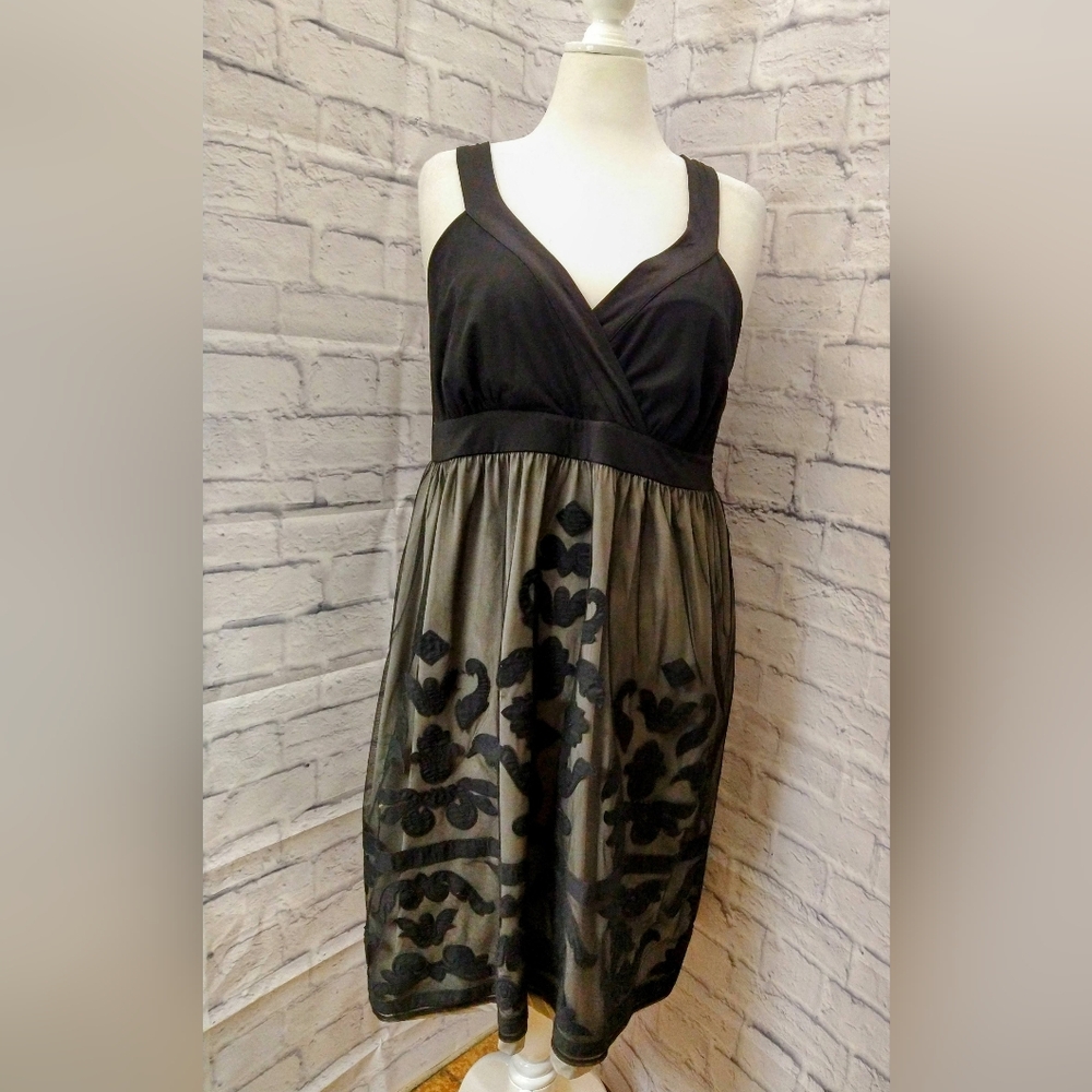 INC International Concepts Elegant Black and Gray Midi Dress